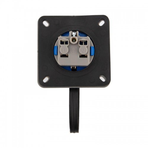 Розетка настенная фланцевая влагозащищенная с крышкой 16А 2Р+РЕ IP68 Rexant 111-124