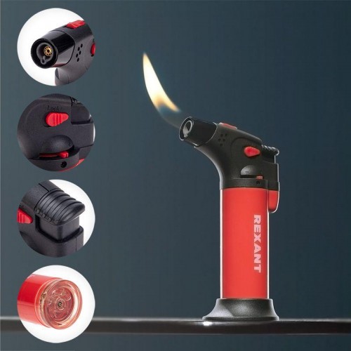 Турбо-горелка газовая заправляемая GT-11 с пьезоподжигом красн. Rexant 12-0011-2