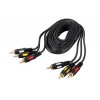 Шнур 3RCA Plug - 3RCA Plug 3м (GOLD) (уп.10шт) Rexant17-0214