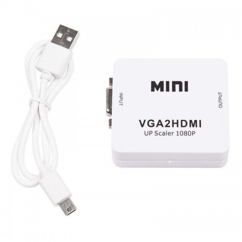 Конвертер VGA + Стерео 3.5мм на HDMI пластик бел. Rexant 17-6930