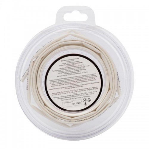 Трубка термоусадочная ТУТ нг 3.0/1.5 бел. ролик 2.44м Rexant 29-0001