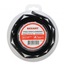 Трубка термоусадочная ТУТ нг 4.0/2.0 черн. ролик 2.44м Rexant 29-0016