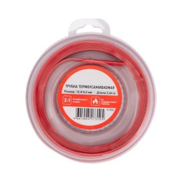 Трубка термоусадочная ТУТ нг 10.0/5.0 красн. ролик 2.44м Rexant 29-0054