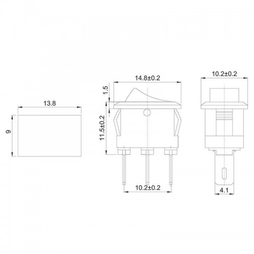 Выключатель клавишный 250В 3А (3с) ON-ON черн. Micro (RWB-102) Rexant 36-2030