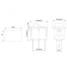 Выключатель клавишный 250В 3А (3с) ON-ON красн. Micro (RWB-102) Rexant 36-2031