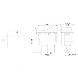 Выключатель клавишный 12В 15А (3с) ON-OFF красн. с подсветкой Mini (RWB-206-1; SC-768) Rexant 36-2170