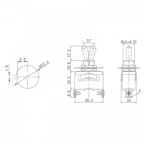 Тумблер 250В 15А (2с) ON-OFF 1п (KN-101) Rexant 36-4110