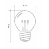 Лампа светодиодная 1Вт шар d45 6LED прозрачная тепл. бел. E27 эффект лампы накаливания Neon-Night 405-126