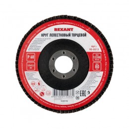 Круг лепестковый торцевой P 60 125х22.2мм Rexant 90-0013