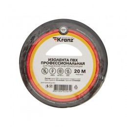 Изолента ПВХ профессиональная 0.18х19мм 20м черн. Kranz KR-09-2806
