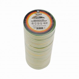 Изолента ПВХ профессиональная 0.18х19мм 20м желт./зел. Kranz KR-09-2807