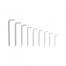 Набор ключей имбусовых Tamper-Torx 9шт ТТ10-ТТ50 закаленные удлиненные никель Kranz KR-12-5221