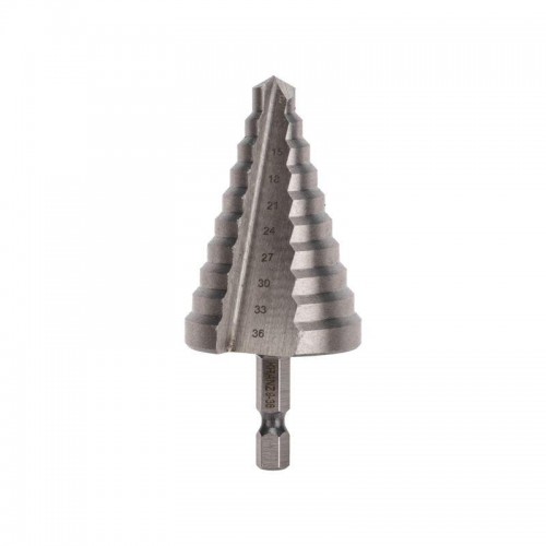 Сверло по металлу ступенчатое 9.0-36.0мм Kranz KR-12-6604