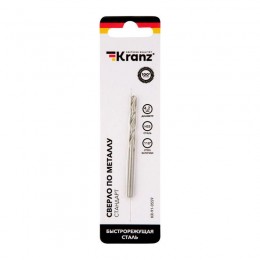 Сверло по металлу 4.2х75х43мм HSS DIN 338 Kranz KR-91-0559