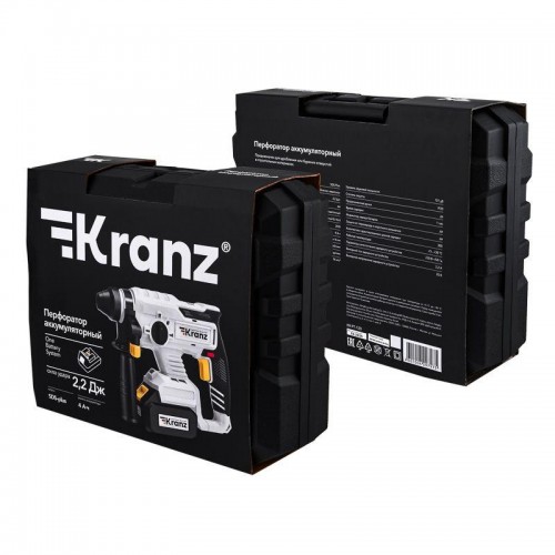 Перфоратор аккумуляторный SDS-plus 2.2Дж 1х4А.ч в кейсе Kranz KR-PT-120
