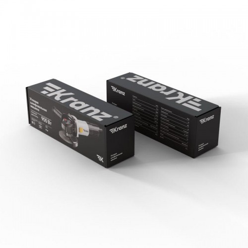 Машина шлифовальная угловая (УШМ болгарка) 125мм 900Вт в кейсе Kranz KR-PT-212