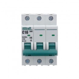 Выключатель автоматический модульный 3п C 16А 6кА ВА-103 DEKraft 12305DEK