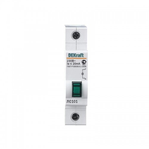 Лампа сигнальная ЛС-101 на DIN-рейку 1p зел. LED DEKraft 18004DEK