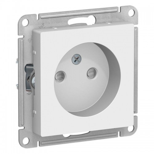 Розетка 1-м СП AtlasDesign 16А IP20 без заземл. защ. шторки механизм бел. SE ATN000149