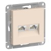 Розетка компьютерная 2-м AtlasDesign RJ45 кат.5E механизм беж. SchE ATN000285