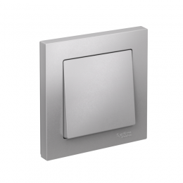 Выключатель 1-кл. СП AtlasDesign 10А IP20 (сх. 1) 10AX в сборе алюм. SE ATN000312