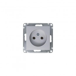 Розетка 1-м СП AtlasDesign 16А IP20 без заземл. без защ. шторок механизм алюм. SE ATN000341