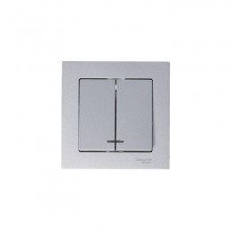 Выключатель 2-кл. СП AtlasDesign 10А IP20 (сх. 5а) 10AX с подсветкой механизм алюм. SE ATN000353