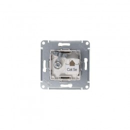 Розетка компьютерная + телевизионная 2-м AtlasDesign RJ45 кат.5E + TV механизм алюм. SE ATN000389