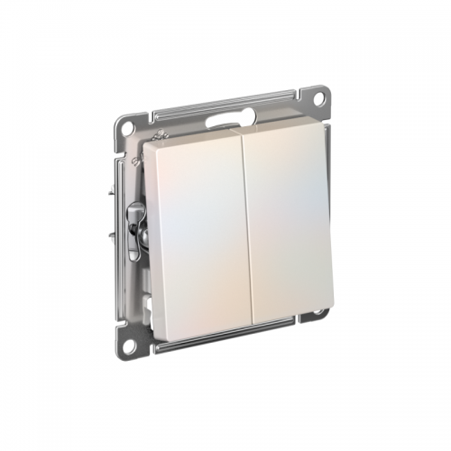 Выключатель 2-кл. AtlasDesign (сх. 5) 10AX быстрозажим. клем. механизм жемчуж. SE ATN000451S