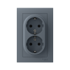 Розетка 2-м СП AtlasDesign 16А IP20 с заземл. защ. шторки в сборе грифель SE ATN000726