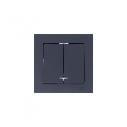 Выключатель 2-кл. СП AtlasDesign 10А IP20 (сх. 5а) 10AX с подсветкой механизм грифель SE ATN000753