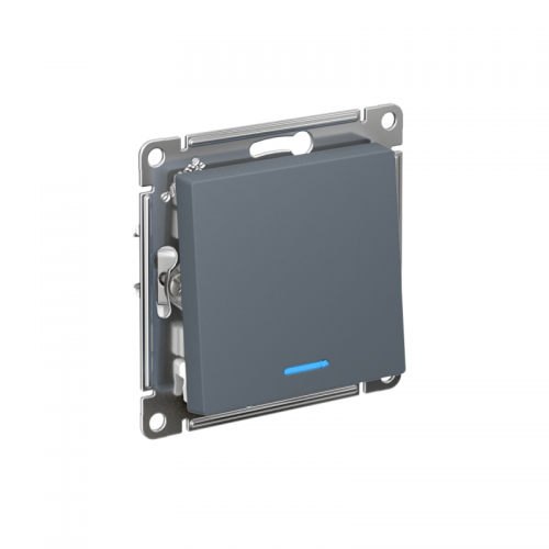 Переключатель проходной 1-кл. СП AtlasDesign 10А IP20 (сх. 6а) 10AX с подсветкой механизм грифель SE ATN000763