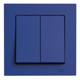 Выключатель 2-кл. AtlasDesign (сх.5) 10AX в сборе аквамарин SE ATN001152