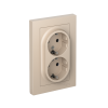 Розетка 2-м. AtlasDesign 16А с заземл. со шторками в сборе песочн. SE ATN001226