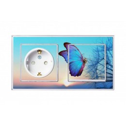 Розетка 1-м СП AtlasDesign Art 16А IP20 с заземл. защ. шторки механизм бел. SE ATN200145