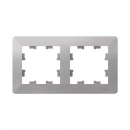 Рамка 2-м AtlasDesign Air алюм./дым. черн. SE ATN220302