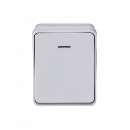 Выключатель 1-кл. ОП AtlasDesign Profi54 IP54 10AX с подсветкой бел. SE ATN540113