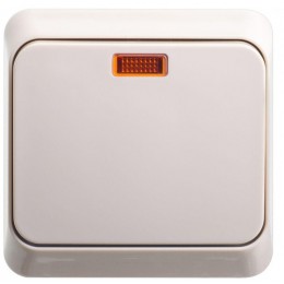 Переключатель проходной 1-кл. ОП Этюд 10А IP20 с подсветкой крем. SE BA10-007K