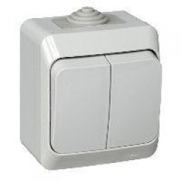 Выключатель 2-кл. ОП Этюд 10А IP44 10AX сер. SE BA10-042C