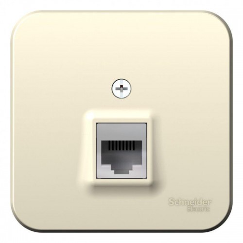 Розетка компьютерная 1-м ОП Blanca RJ45 кат.5E с изолир. пластиной молочн. SE BLNIA045002