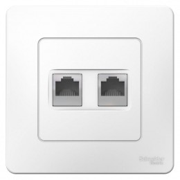 Розетка компьютерная 2-м СП Blanca RJ45 кат.5E бел. SE BLNIS045451