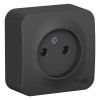 Розетка 1-м ОП Blanca 16А IP20 250В без заземл. без защ. шторок антрацит SE BLNRA000106