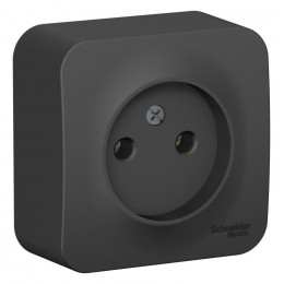 Розетка 1-м ОП Blanca 16А IP20 250В без заземл. без защ. шторок антрацит SE BLNRA000106