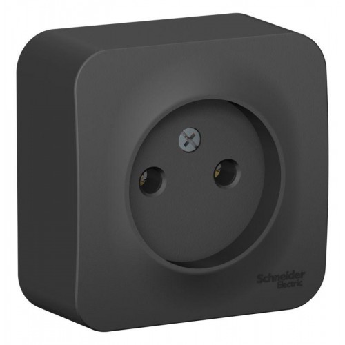 Розетка 1-м ОП Blanca 16А IP20 250В без заземл. без защ. шторок антрацит SE BLNRA000106
