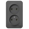 Розетка 2-м ОП Blanca 16А IP20 250В без заземл. без защ. шторок антрацит SE BLNRA000206
