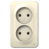 Розетка 2-м ОП Blanca 16А IP20 250В без заземл. без защ. шторок с изолир. пластиной молоч. SE BLNRA000212