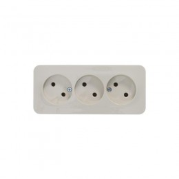 Розетка 3-м ОП Blanca 16А IP20 250В без заземл. без защ. шторок с изолир. пластиной беж. SE BLNRA000317