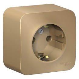 Розетка 1-м ОП Blanca 16А IP20 250В с заземл. без защ. шторок титан SE BLNRA010104