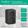 Розетка 2-м ОП Blanca 16А IP20 250В с заземл. без защ. шторок с изолир. пластиной антрацит SE BLNRA010216