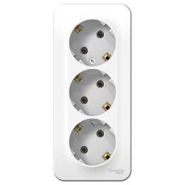 Розетка 3-м ОП Blanca 16А IP20 250В с заземл. без защ. шторок с изолир. пластиной бел. SE BLNRA010311